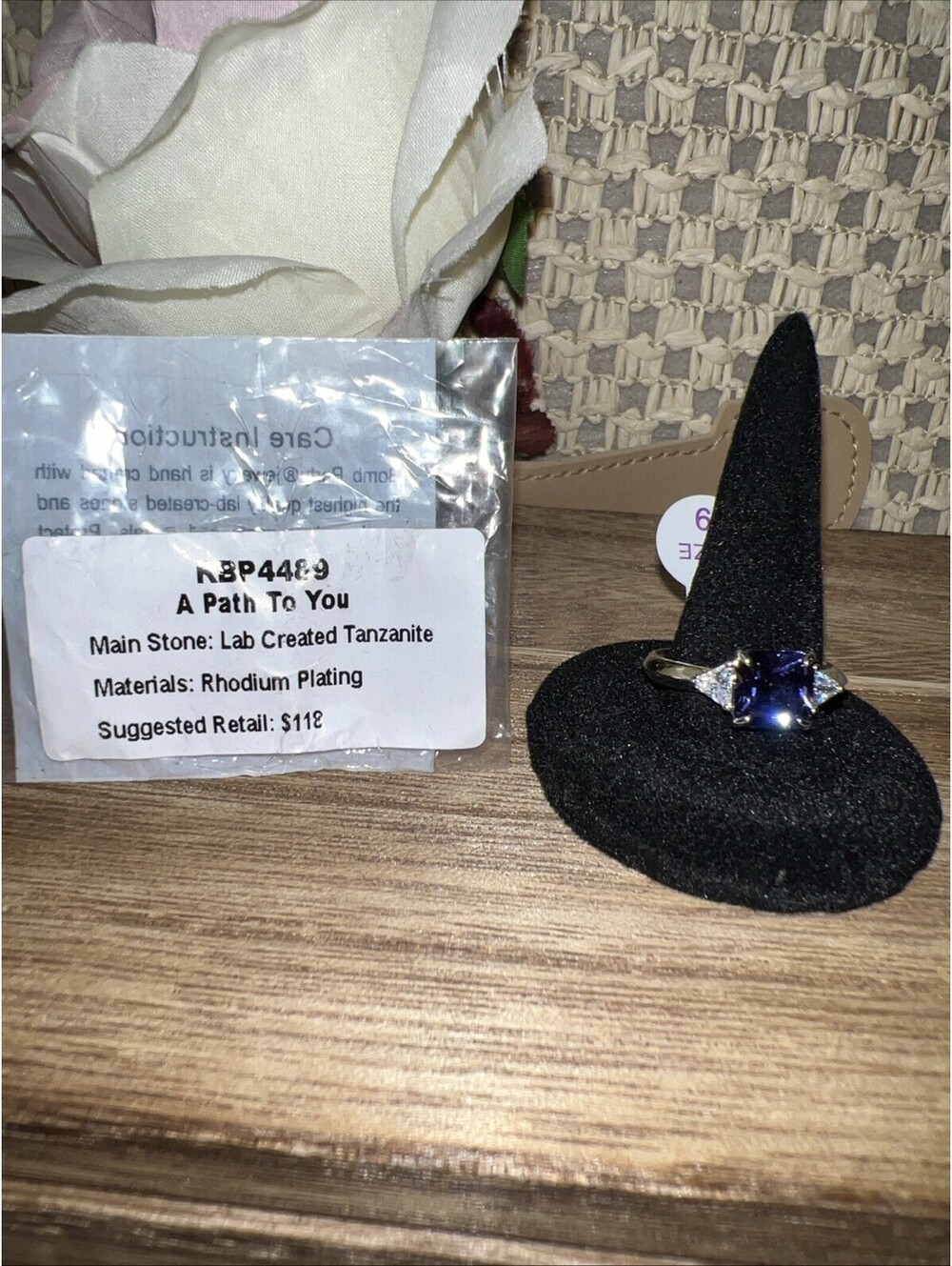 Bomb Party Ring Size 9. A Path To You. Lab Created TanzaniteZ Rhodium Plating.